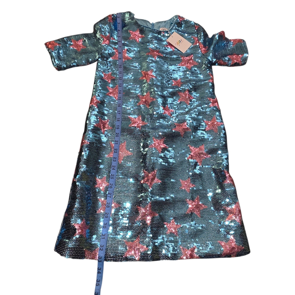 Lola + The Boys All Over Star  Girls 14 Sequin Star Dress Blue Pink NWT Party - Picture 10 of 13